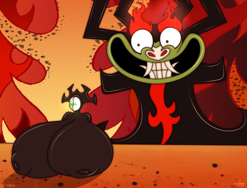 aku big_breasts breasts demon fan_character female huge_breasts humanoid hyper hyper_breasts machine matar not_furry robot samurai_jack thick_thighs vrabo