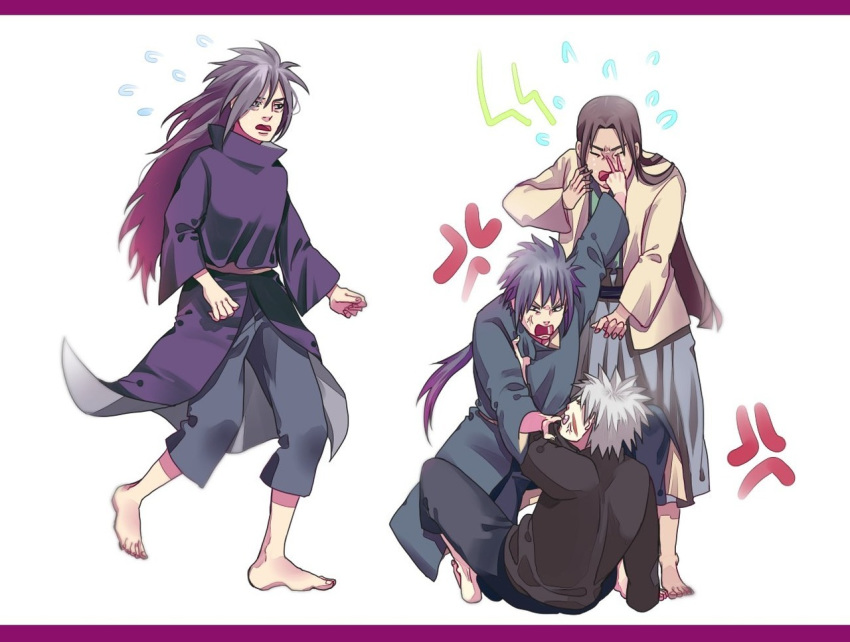 4boys multiple_boys naruto senju_hashirama senju_tobirama uchiha_izuna uchiha_madara yaoi