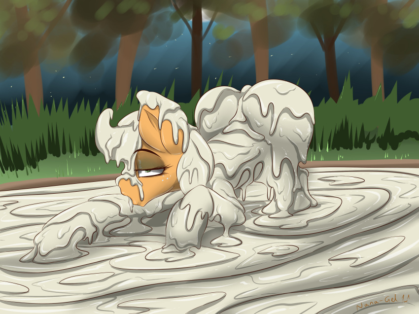 applejack_(mlp) cum cum_inside cum_pool dripping equine female friendship_is_magic horse invalid_tag mammal my_little_pony nana_gel pony tongue tongue_out