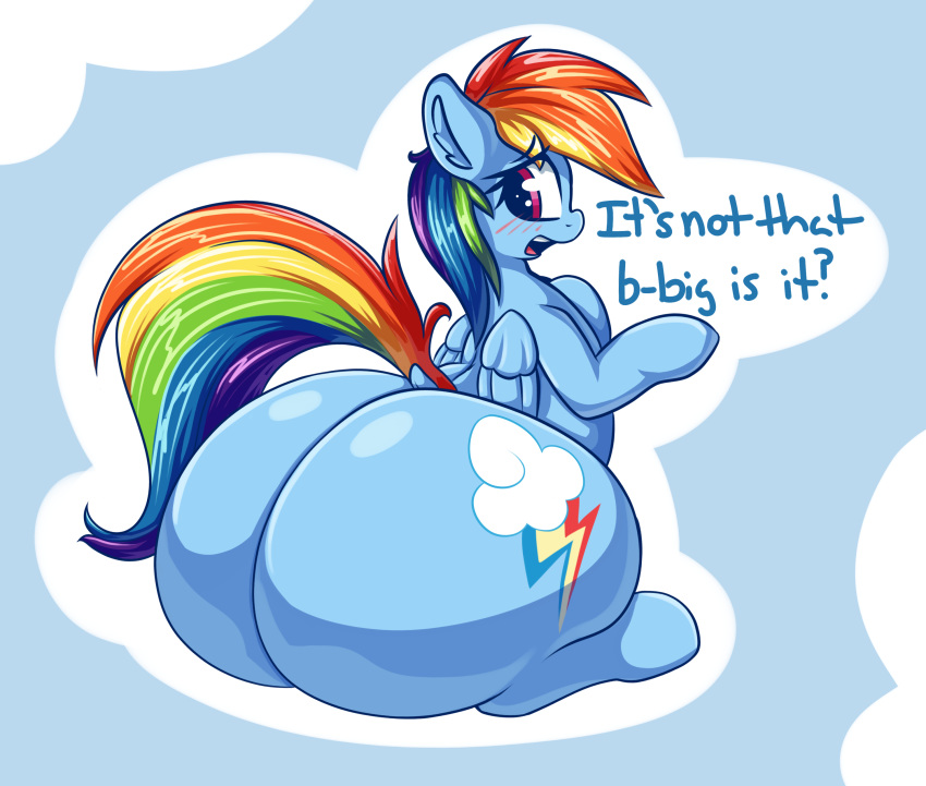 big_butt butt female feral friendship_is_magic graphene huge_butt my_little_pony rainbow_dash_(mlp) solo