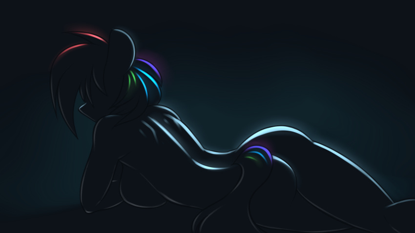 2018 absurd_res breasts elzzombie equine female friendship_is_magic hair hi_res horse low_lighting mammal multicolored_hair my_little_pony nude pony rainbow_dash_(mlp) rainbow_hair silhouette solo