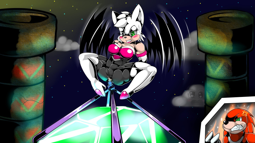 absurd_res anal anal_penetration angry anthro bat biped black_nose black_wings boots breasts challenge clenched_teeth clothed clothing duo echidna exercise eyelashes female flying footwear front_view fur gem glowing green_eyes hair hi_res kitt_kitten knuckles_the_echidna legwear male mammal medium_breasts monotreme motion_lines muscular muscular_female night_sky one_eye_closed orange_fur outside penetration pink_clothing pink_topwear pussy quads rouge_the_bat sky solo_focus sonic_(series) star starry_sky teeth thigh_high_boots tight_clothing topwear weightlifting white_boots white_ears white_footwear white_fur white_hair wings workout