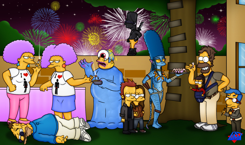 abraham_simpson alan_garner b.o.b. bart_simpson bella_swan chief_wiggum colin cosplay edward edward_cullen g.i._joe homer_simpson james_cameron's_avatar lisa_simpson maggie_simpson marge_simpson milhouse_van_houten na'vi patty_bouvier selma_bouvier the_hangover the_simpsons twilight wdj