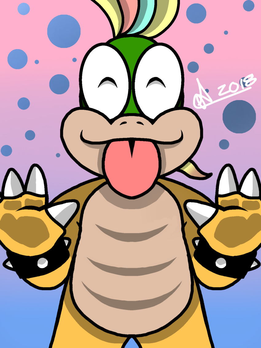 2018 anthro claws koopaling lemmy_koopa male mario_bros mrxphilip nintendo signature tongue tongue_out video_games