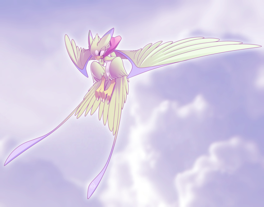 airborne ambiguous_gender anthro avian eyes_closed rudragon sky