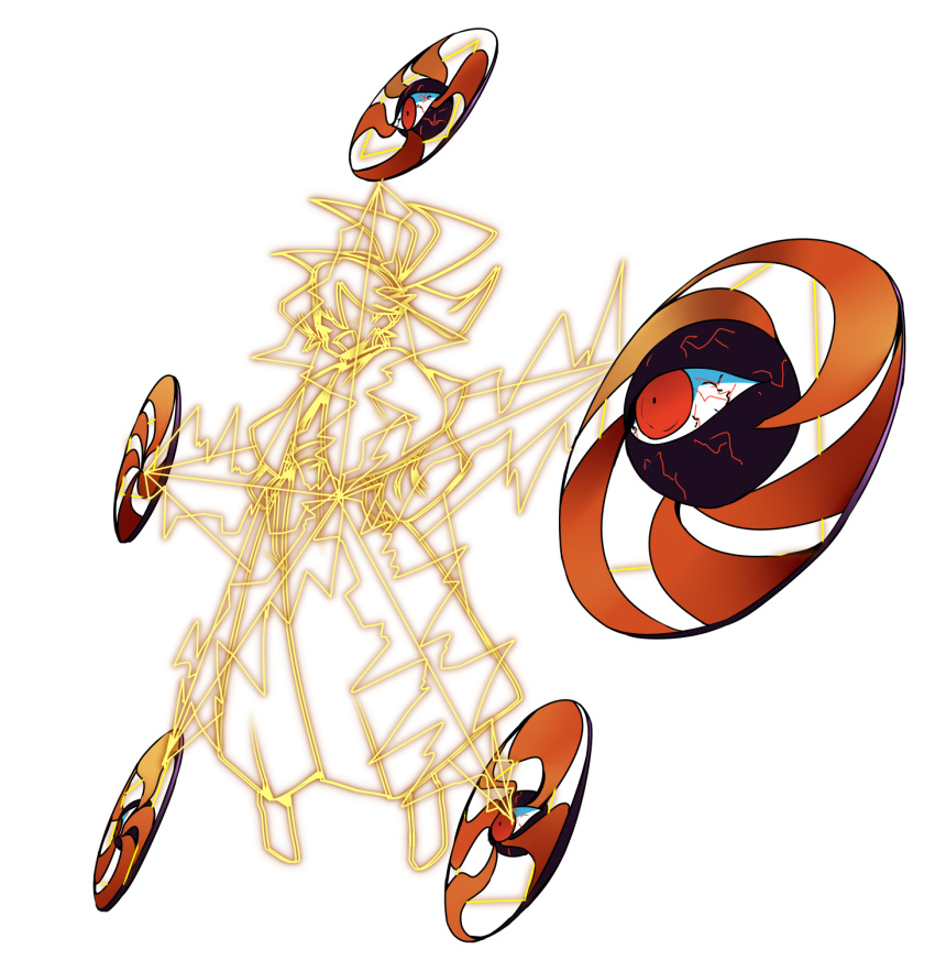 baba_(baba_seimaijo) commentary_request electricity eyes full_body highres outline red_eyes spinning touhou touhou_(pc-98) transparent_background veins yuugenmagan
