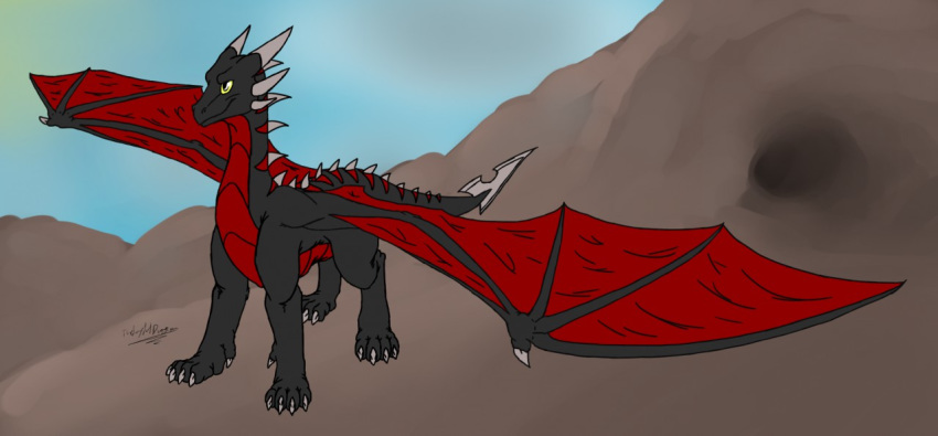 dragon drake_(disambiguation) feet feral horn male muzzle_(disambiguation) open_mouth paws spike_(disambiguation) spikes thejoyfuldragon wings