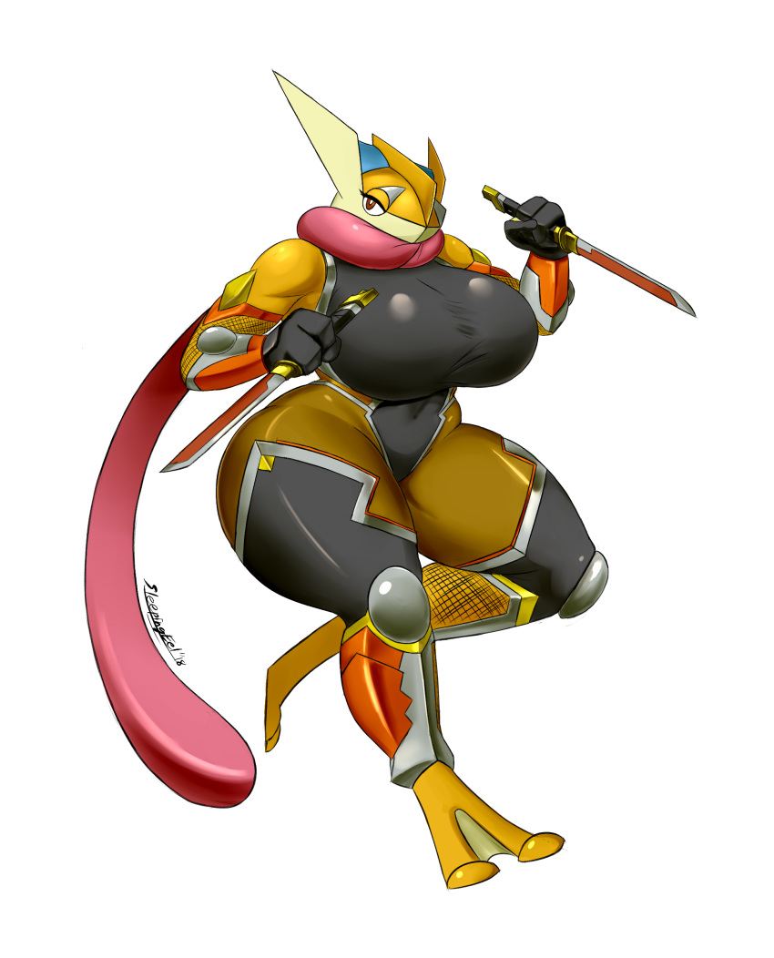 dangerous female fullmetalmentalist greninja invalid_tag ninja nintendo pok&eacute;mon pok&eacute;mon_(species) sleepingeel video_games yellow_skin