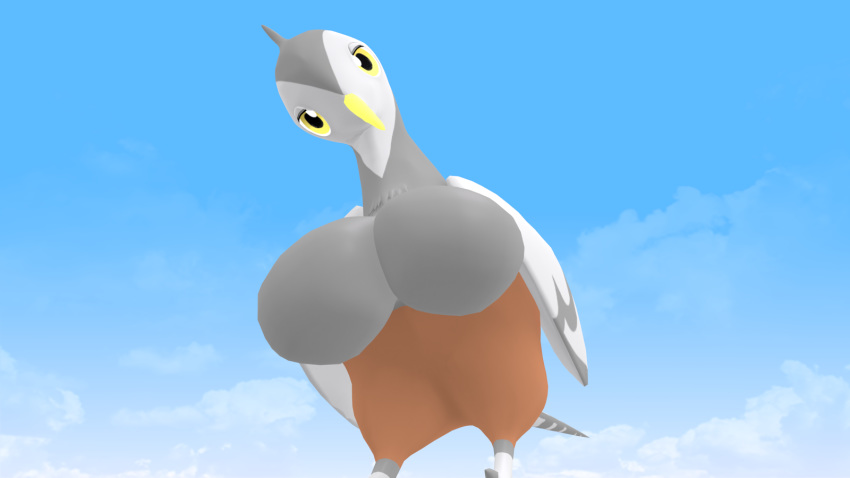 avian big_breasts bird breasts feathers female huge_breasts kakuheiki nintendo pok&eacute;mon pok&eacute;mon_(species) solo unfezant video_games