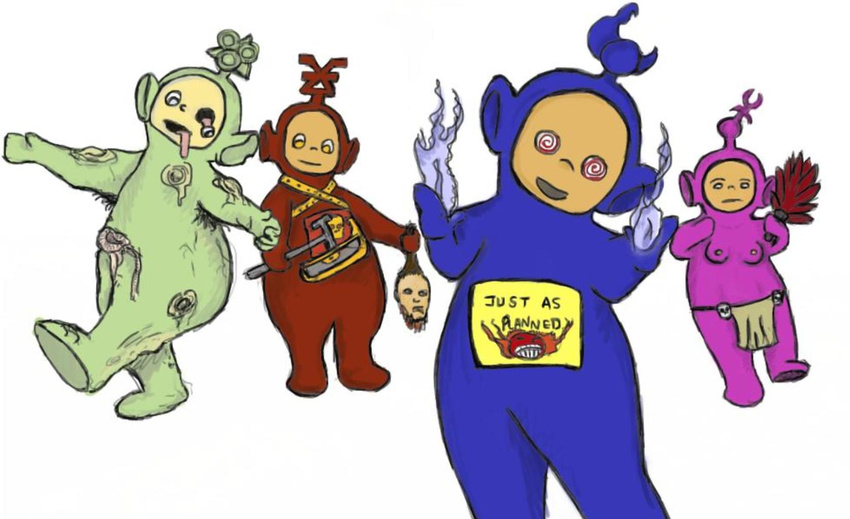 chaos crossover dipsy laa-laa po teletubbies tinky_winky warhammer warhammer_40k