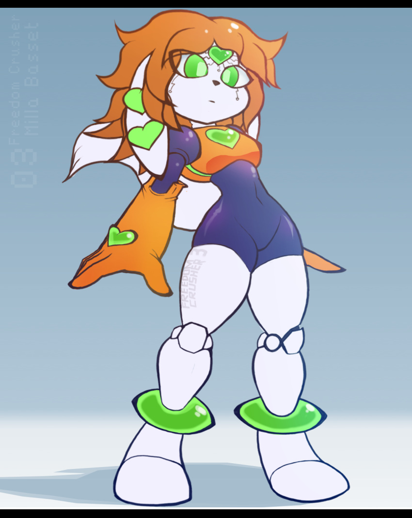 anthro basset_hound breasts canine clothed clothing dog female freedom_planet gloves machine mammal milla_basset pedrovin robot video_games