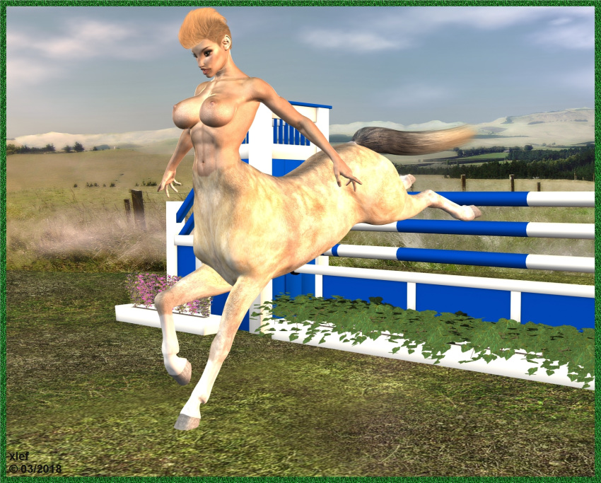 3d_(artwork) breasts centaur daz3d dazstudio digital_media_(artwork) equine equine_taur female hair hooves humanoid hybrid mammal mythical nude taur xlef