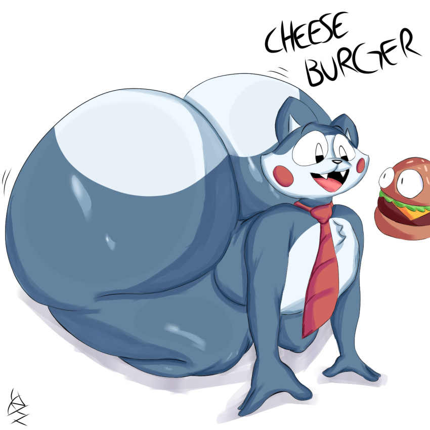 1:1 anthro big_butt blue_body blue_fur butt candy_(fnac) curvy_figure domestic_cat felid feline felis five_nights_at_candy's fur hi_res huge_butt hyper hyper_butt male mammal simple_background solo yoshuacomoyoshu