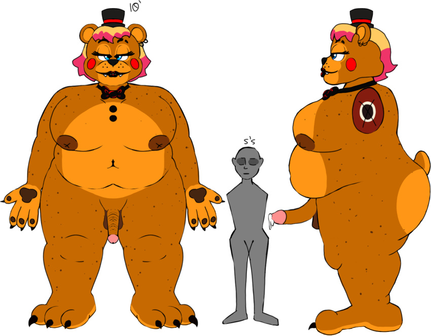 alpha_channel anthro bear big_breasts big_butt body_freckles breasts butt damion_the_skeleton female five_nights_at_freddy's five_nights_at_freddy's_2 full_nudity intersex mammal mannequin refrence scottgames size_difference solo toy_freddy_(fnaf)