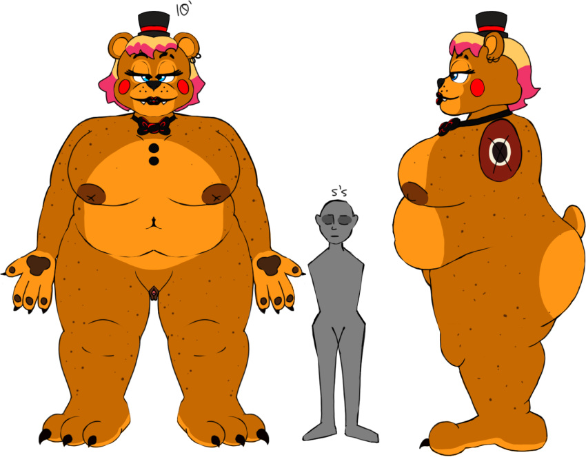 alpha_channel anthro bear big_breasts big_butt body_freckles breasts butt damion_the_skeleton female five_nights_at_freddy's five_nights_at_freddy's_2 full_nudity mammal mannequin refrence scottgames size_difference solo toy_freddy_(fnaf)