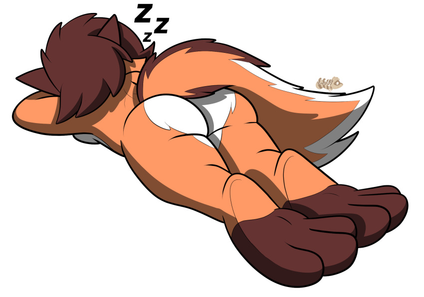 alpha_channel anthro big_butt brown_body brown_fur brown_hair butt canid canine feet female fox fur hair hi_res lying macy mammal nude on_front orange_body orange_fur sleeping solo ssecrets151 tail white_body white_fur