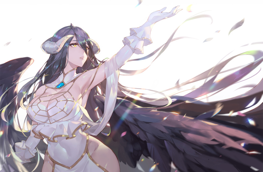 albedo breasts calder cleavage horns long_hair overlord wings