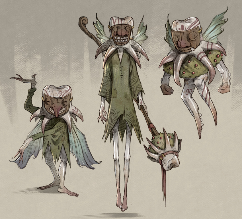 ambiguous_gender biped clothed clothing fairy fingers hi_res humanoid mask not_furry rappenem teeth tooth_fairy wings