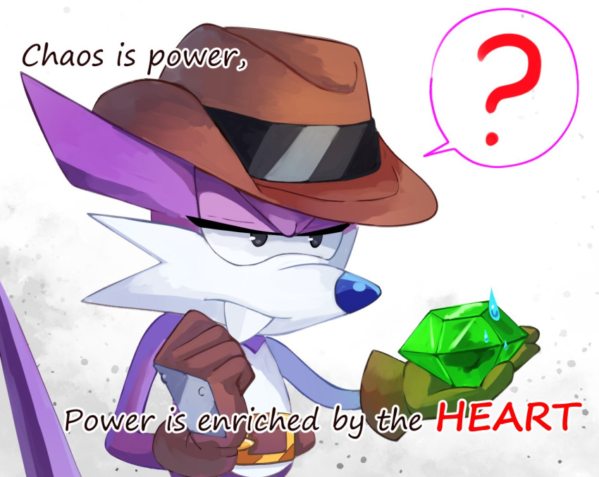 anthro canid canine canis clothing cowboy_hat dipodid emerald_(gem) fang_the_hunter fangs gem hat headgear headwear hybrid jerboa male mammal plus2sf purple_body rodent sega solo sonic_the_hedgehog_(comics) sonic_the_hedgehog_(series) teeth white_body wolf