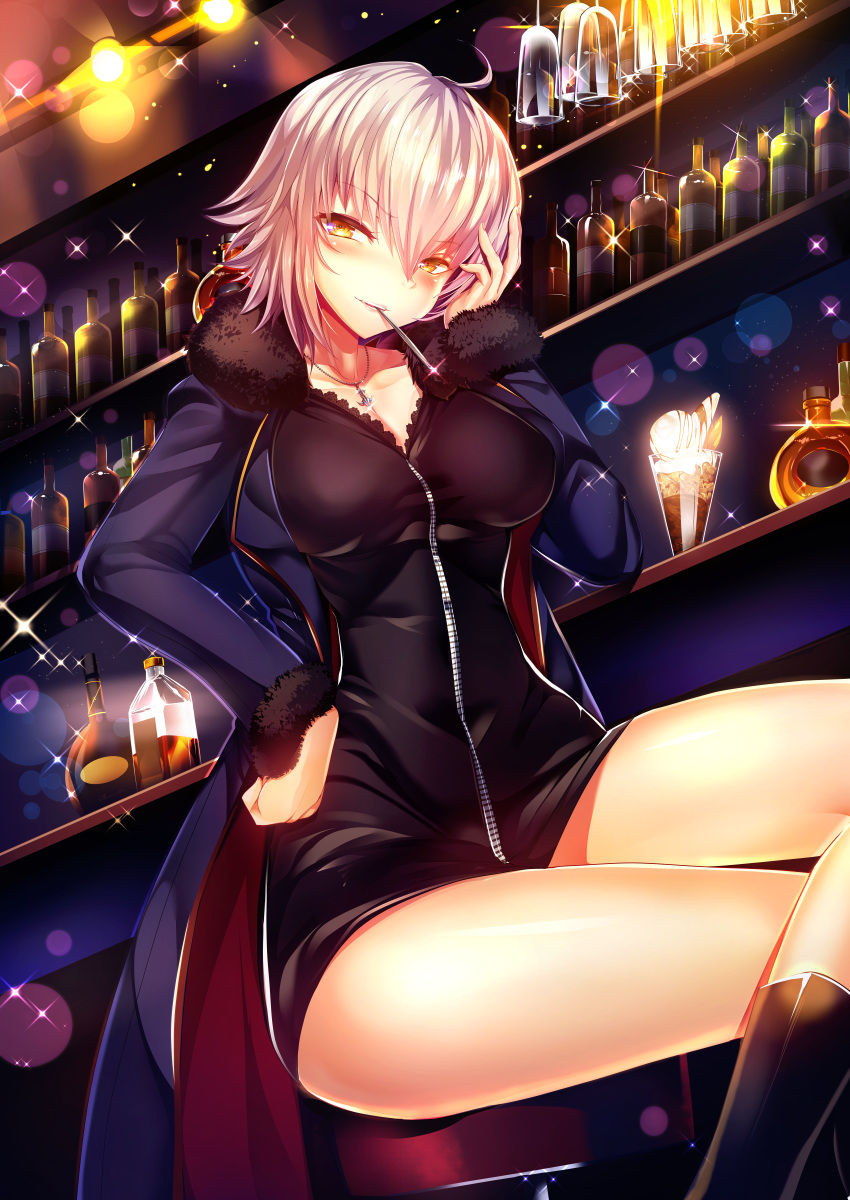 cleavage fate/grand_order jeanne_d'arc jeanne_d'arc_(alter)_(fate) silly smoking