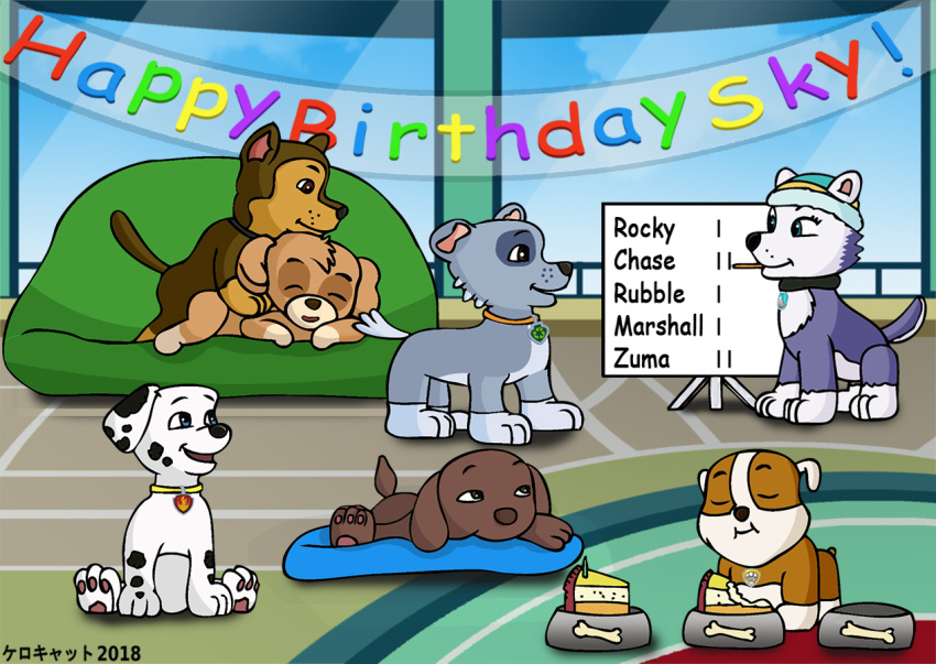 2018 birthday canine chase_(paw_patrol) cub dog everest_(paw_patrol) female feral group group_sex kerocat male male/female mammal marshall_(paw_patrol) paw_patrol rocky_(paw_patrol) rubble_(paw_patrol) sex skye_(paw_patrol) young zuma_(paw_patrol)