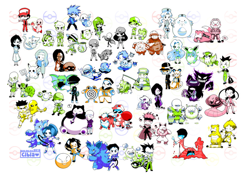 6+boys 6+girls :d absolutely_everyone ace_trainer_(pokemon) arbok armor backwards_hat bag bald baoba_(pokemon) baseball_cap beauty_(pokemon) bellsprout biker_(pokemon) bird bird_keeper_(pokemon) black_belt_(pokemon) bone book bug_catcher_(pokemon) bulbasaur burglar_(pokemon) butterfly_net cage camper_(pokemon) cane channeler_(pokemon) chansey charmander chewing_gum cibia clefairy commentary creature crossed_legs crying cubone dentures dress eevee egg electrode engineer_(pokemon) english_commentary everyone evil_smile fisherman_(pokemon) fishing_rod flareon flute flying game_boy gen_1_pokemon gentleman_(pokemon) ghost glasses goggles golbat graveler grin growlithe hair_over_one_eye hand_net handheld_game_console hands_together hat haunter headband heart helmet highres hiker_(pokemon) hitmonlee holding holding_bag holding_bone holding_book holding_butterfly_net holding_cage holding_instrument holding_pendulum holding_pipette holding_poke_ball holding_pokemon holding_whip holding_wrench hypno instrument japanese_armor jolteon juggler_(pokemon) juggling kabuto koffing lass_(pokemon) legs_apart long_hair long_sleeves looking_at_viewer looking_away looking_up magikarp magnemite medium_hair mew mohawk mother_(pokemon) mouth_hold muk multiple_boys multiple_girls multiple_monochrome music nidoking nidoqueen nurse nurse_(pokemon) nurse_cap one_eye_closed ookido_nanami ookido_yukinari open_mouth pants pendulum persian pi_(pokemon) picnicker_(pokemon) pidgey pikachu pipette playing_instrument poke_ball poke_ball_(generic) poke_flute pokemaniac_(pokemon) pokemon pokemon_(creature) pokemon_(game) pokemon_rgby poliwhirl primeape psychic_(pokemon) rattata red_(pokemon) red_(pokemon_rgby) rocker_(pokemon) roughneck_(pokemon) sailor_(pokemon) sandshrew scientist scientist_(pokemon) seiza shoes short_sleeves shorts signature sitting skirt slowbro slowpoke smile snorlax sonezaki_masaki speech_bubble spiked_hair spoken_object squirtle standing standing_on_one_leg sunglasses super_nerd_(pokemon) swimmer_(pokemon) tamer_(pokemon) team_rocket team_rocket_grunt team_rocket_uniform telekinesis tentacool tongue tongue_out vaporeon very_long_hair vulpix walking walking_stick weedle whip white_background wigglytuff wrench youngster_(pokemon)