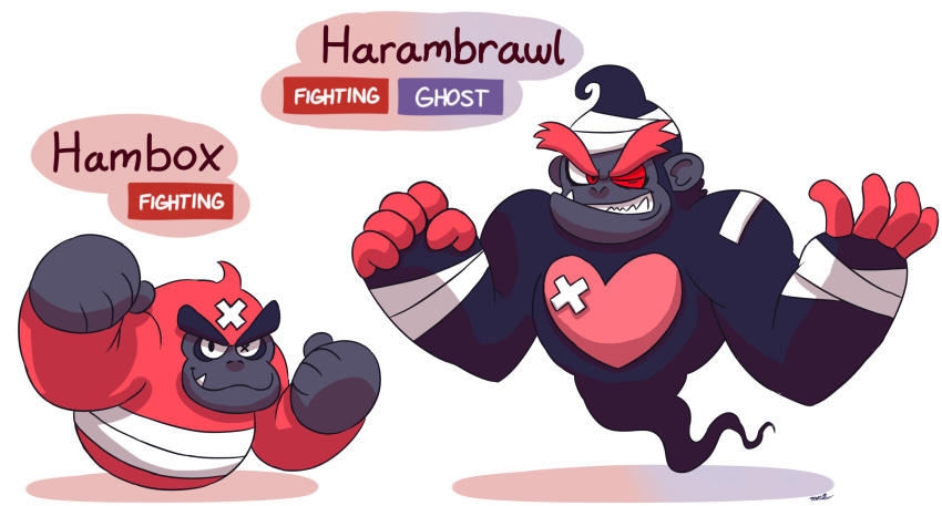 &lt;3 alpha_channel ape bandage duo fak&eacute;mon ghost gorilla harambe hi_res mammal master-rainbow meme primate real_world simple_background smile spirit teeth transparent_background