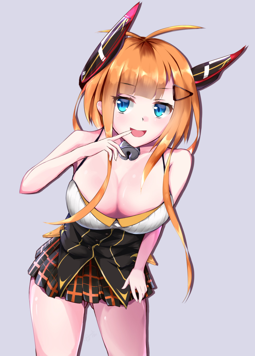 azur_lane blue_eyes blush dress foxhound_(azur_lane) long_hair orange_hair r shorts smile