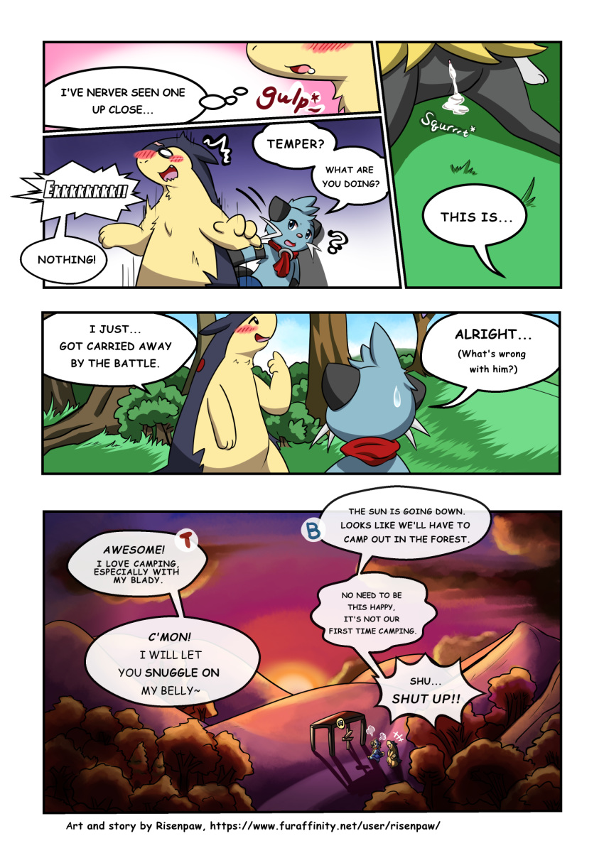 blush braixen comic cum dewott english_text female male nintendo pok&eacute;mon pok&eacute;mon_(species) pussy risenpaw sunset text typhlosion video_games