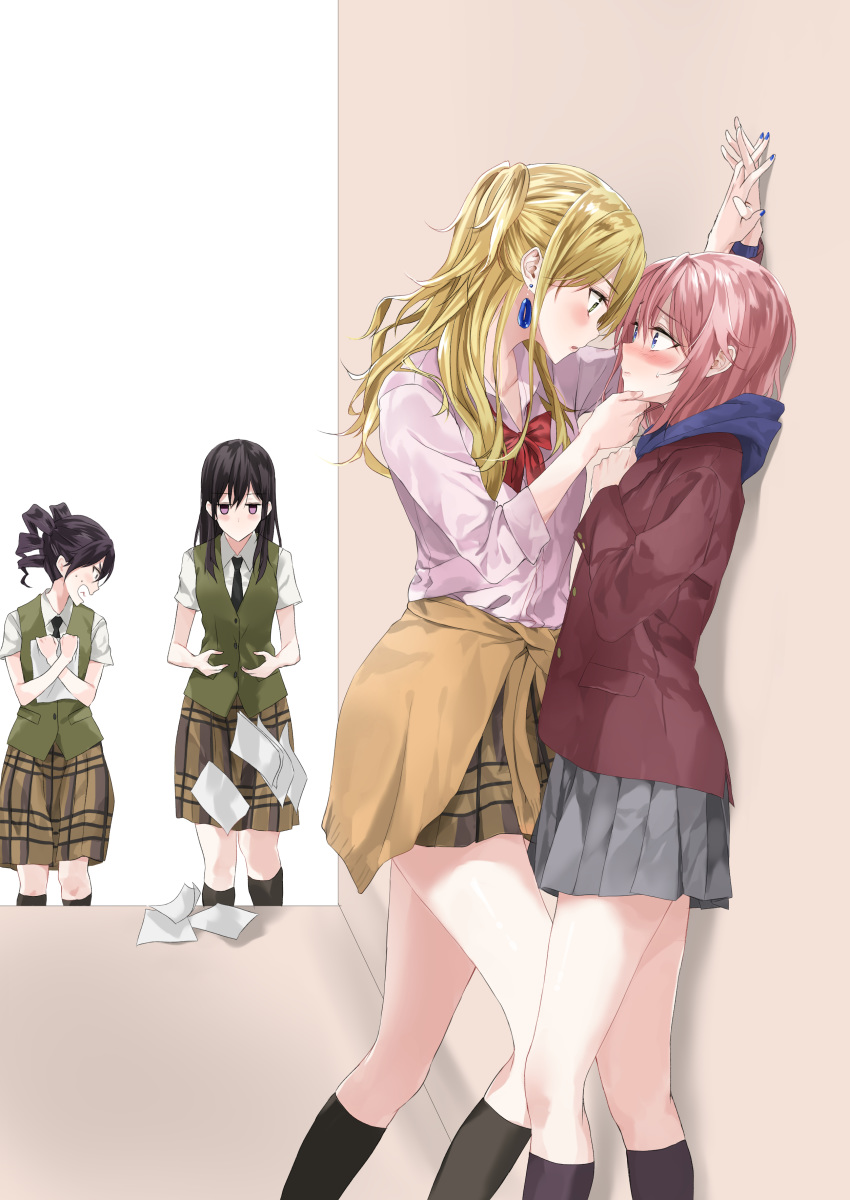 aihara_mei aihara_yuzu_(citrus) citrus_(manga) fujisaki_ribbon mizusawa_matsuri momokino_himeko seifuku sweater yuri