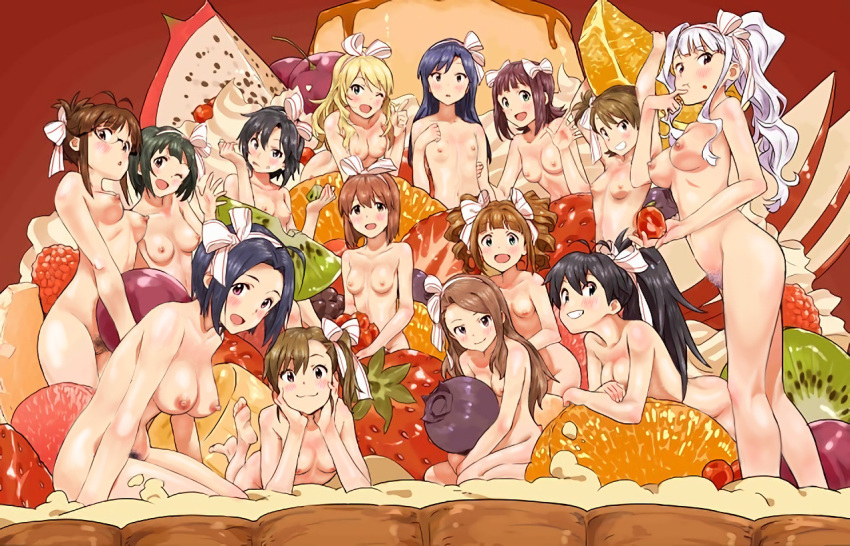 6+girls akizuki_ritsuko amami_haruka beach bows breasts everyone futami_ami futami_mami ganaha_hibiki hagiwara_yukiho hoshii_miki idolmaster kikuchi_makoto kisaragi_chihaya minase_iori miura_azusa multiple_girls nipples nishigori_atsushi nude nude_filter photoshop pubic_hair pussy shijou_takane takatsuki_yayoi uncensored