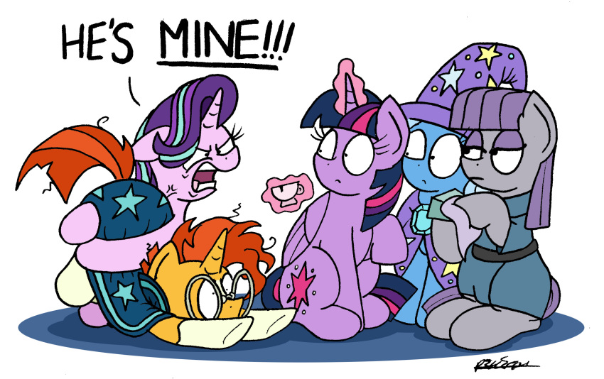 2018 bobthedalek cup equine female friendship_is_magic group horn horse mammal maud_pie_(mlp) my_little_pony pony starlight_glimmer_(mlp) sunburst_(mlp) tea_cup trixie_(mlp) twilight_sparkle_(mlp) unicorn