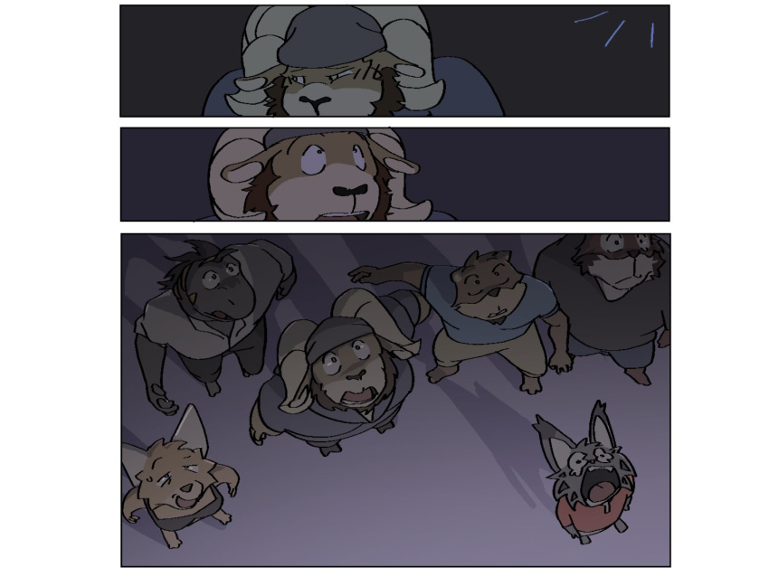 4:3 anthro asian_small-clawed_otter bighorn_sheep bovid canada_lynx canid canine canis caprine carl_hendricks chase_hunter clothed clothing comic echo_(game) echo_(series) echo_project felid feline female flynn_moore fox gila_monster group helodermatid hi_res in_awe jenna_begay kit_fox leo_alvarez lizard lynx male mammal mustelid night otter outside phwog red_wolf reptile scalie sheep shocked surprised tj_hess true_fox wolf