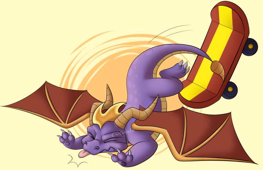 cocotato dragon horn male purple_body skateboard solo spyro spyro_the_dragon video_games wings