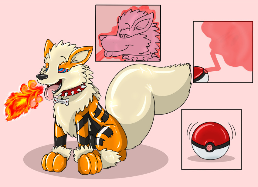 2011 anus arcanine balls canine collar digital_drawing_(artwork) digital_media_(artwork) erection fire fire_breathing fox0808 frisky-lime fur hyena hypnosis kneeling male mammal markings mind_control name_tag nintendo nude open_mouth paws penis pok&eacute;ball pok&eacute;mon pok&eacute;mon_(species) red_collar rubber sequence simple_background smile solo spiked_collar spikes spiral_eyes spotted_hyena stripes teeth text toes tongue tongue_out video_games