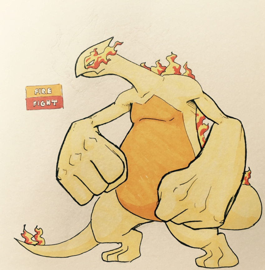 2017 3_toes 4_fingers alternate_color ambiguous_gender anthro big_hands biped collarbone countershade_torso countershading digitigrade dragon english_text fak&eacute;mon featureless_crotch fire firefightdex fist flaming_tail front_view frown full-length_portrait hatching_(technique) humanoid_hands legendary_pok&eacute;mon long_neck long_tail looking_away lugia marker_(artwork) mfanjul mixed_media nintendo nude orange_body orange_countershading overweight overweight_ambiguous pen_(artwork) pok&eacute;mon pok&eacute;mon_(species) portrait shadow simple_background solo spikes standing tan_body tan_tail text toes toony traditional_media_(artwork) two_tone_body video_games white_background