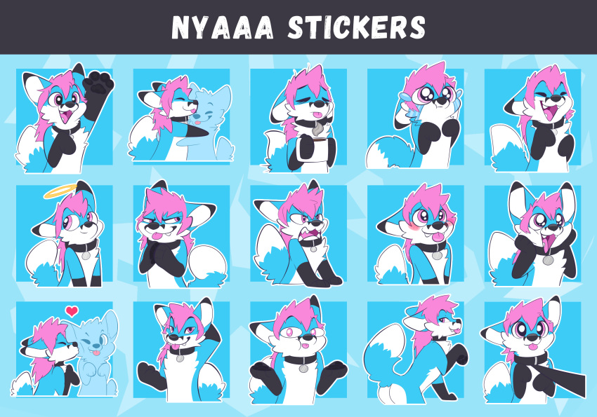 bluefox canine cute fox mammal nyaaa_foxx pack pulex sticker sticker_pack stickerpack telegram telegram_sticker telegram_stickers