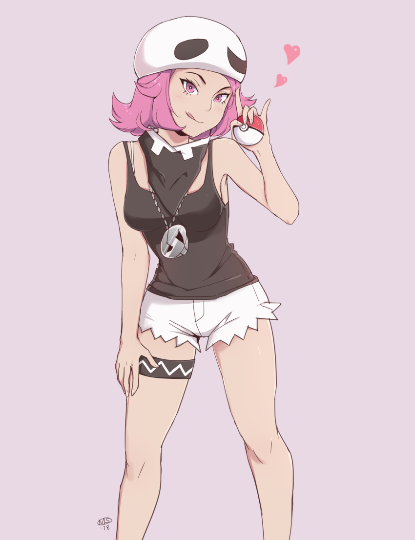 &lt;3 breasts legband pink_hair pokeball pokemon pokemon_sm tanktop team_skull_grunt