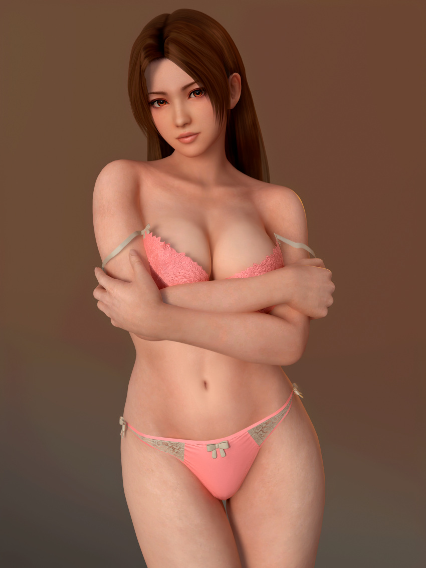1girl 3d bikini breasts brown_eyes brown_hair dead_or_alive fatal_fury female hair_down king_of_fighters long_hair looking_at_viewer navel radianteld shiranui_mai snk solo source_filmmaker swimsuit thong underwear very_long_hair