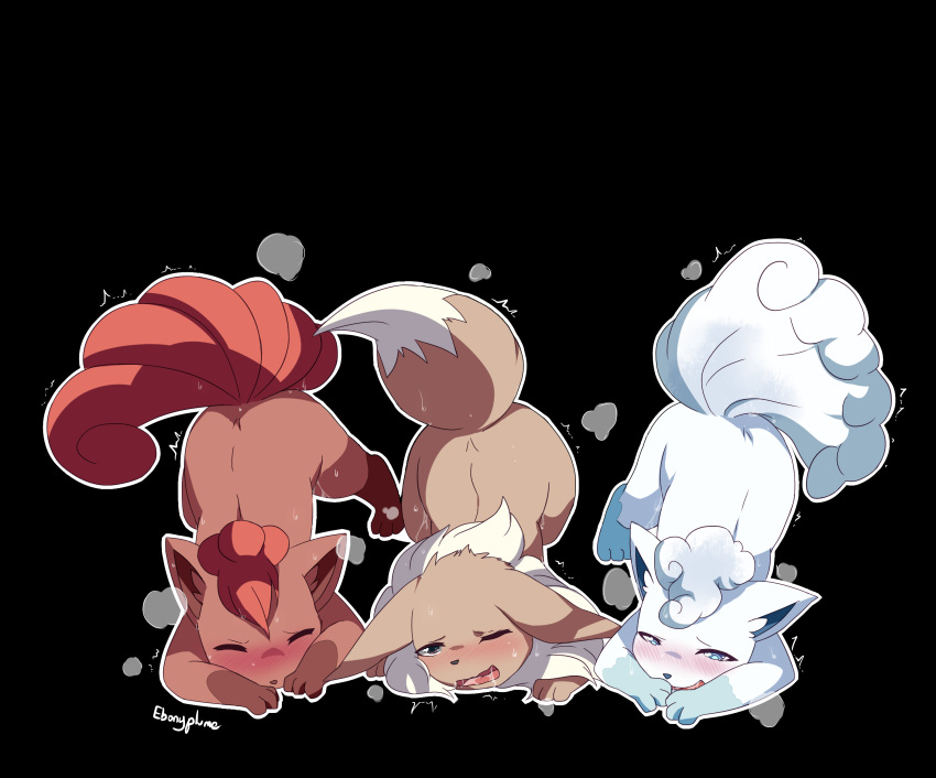 alolan_vulpix butt canine cute eevee female feral ghostierplume mammal multi_tail nintendo nude pok&eacute;mon pok&eacute;mon_(species) presenting pussy_juice regional_variant simple_background take_your_pick video_games vulpix wet