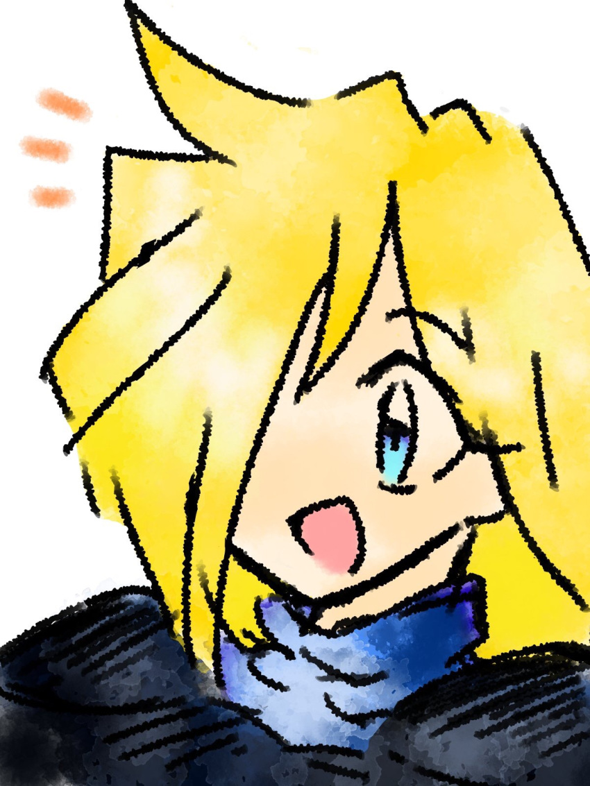 1boy armor artist_request blonde_hair blue_eyes chibi face gourry_gabriev long_hair portrait simple_background slayers smile solo white_background