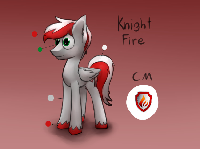 cutie_mark digital_media_(artwork) equine fan_character feathered_wings feathers feral fur green_eyes grey_fur hair hooves knight_fire male mammal marsminer model_sheet multicolored_hair my_little_pony pegasus side_view simple_background solo text two_tone_hair wings