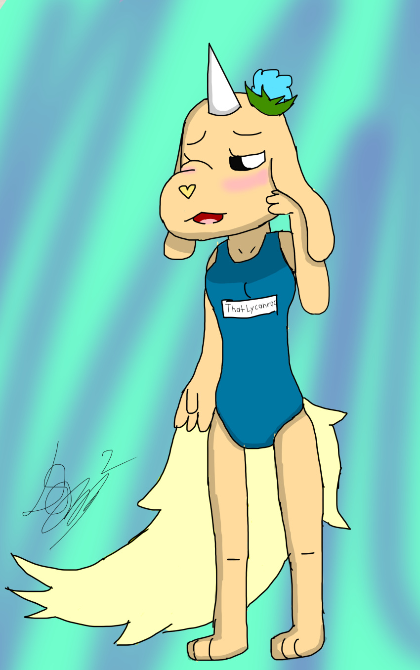 adventure_time blush cartoon_network clothing female horn solo swimsuit thatlycanroc97zx viola_(adventure_time)