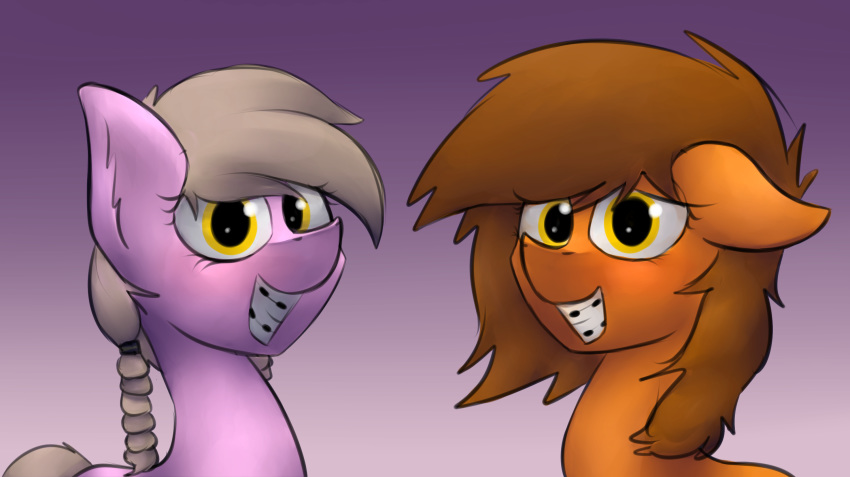 16:9 amber_eyes braces digital_media_(artwork) duo earth_pony equine fan_character female feral horse looking_at_viewer mammal marsminer my_little_pony pony reppy simple_background smile venus_spring