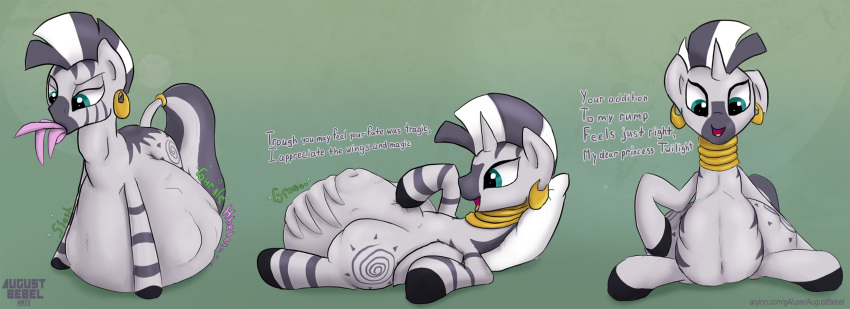 augustbebel belly big_belly death digestion equine female feral friendship_is_magic horn mammal my_little_pony overweight simple_background stripes unicorn vore zebra zecora_(mlp)
