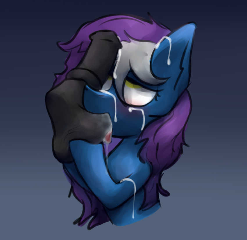 ball_suck blue_fur cum cum_on_face digital_media_(artwork) duo earth_pony equine female feral fur hair hi_res horse male male/female mammal marsminer my_little_pony oral penis_on_head pony purple_hair saliva sex sucking these_aren't_my_glasses violet_skies_(character)