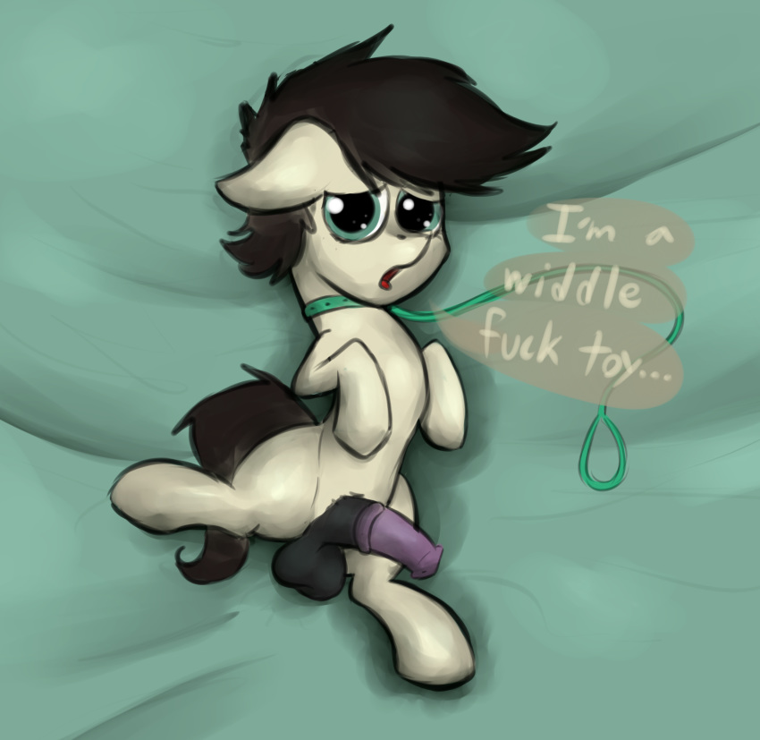 collar dialogue digital_media_(artwork) earth_pony equine erection feral hi_res horse leash male mammal marsminer my_little_pony nude penis pone_keith pony solo submissive