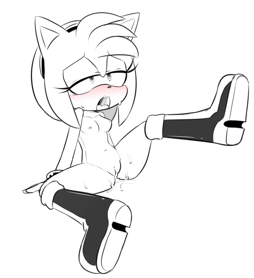 2018 amy_rose anthro blush breasts cum cum_in_pussy cum_inside female hearlesssoul hedgehog mammal mostly_nude nipples open_mouth pussy reclining sketch solo sonic_(series) spread_legs spreading