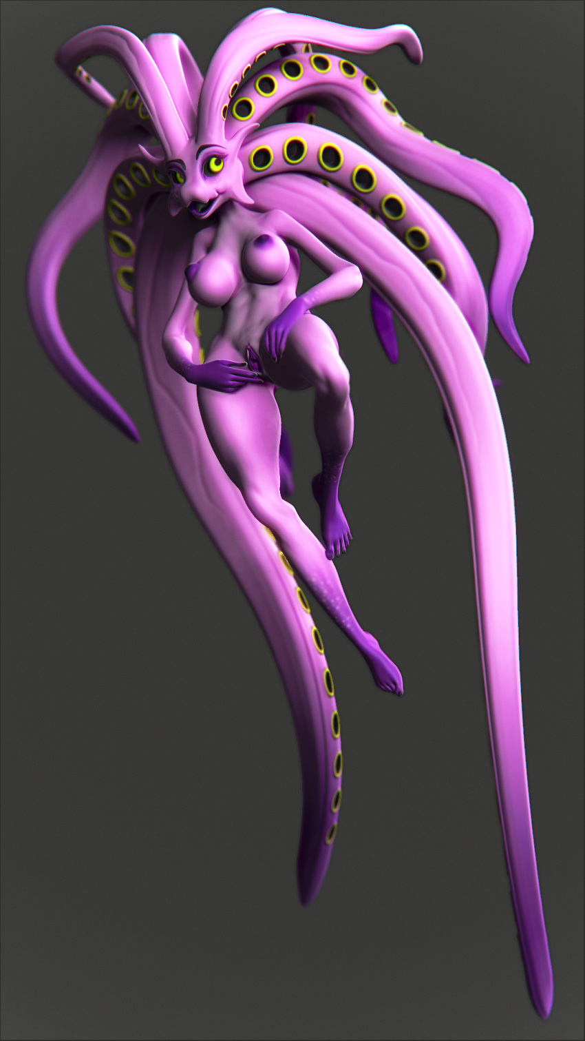 3d_(artwork) cephalopod digital_media_(artwork) female kruk marine model octopus sculpt solo squid tentacles zbrush
