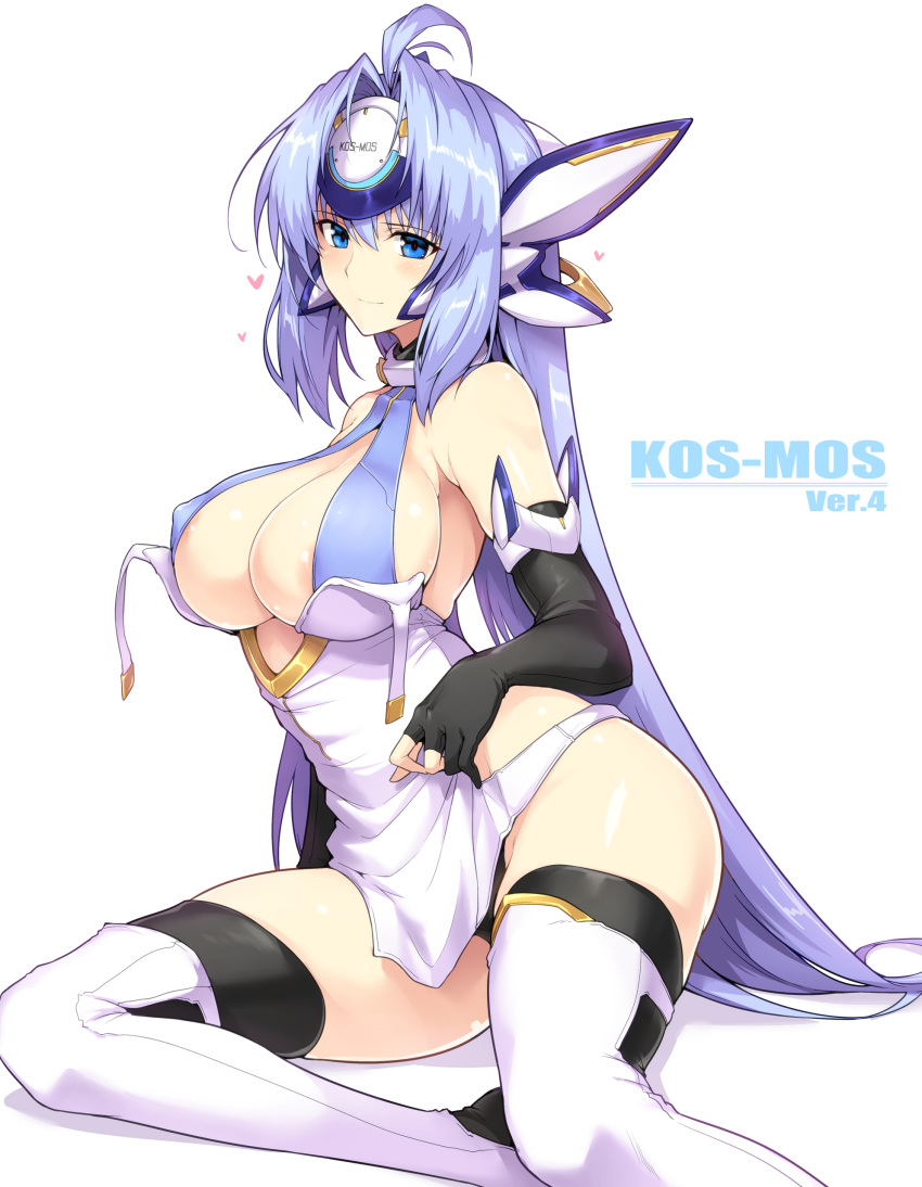 areola cleavage erect_nipples harukon_(halcon) kos-mos leotard open_shirt thighhighs xenosaga xenosaga_ii